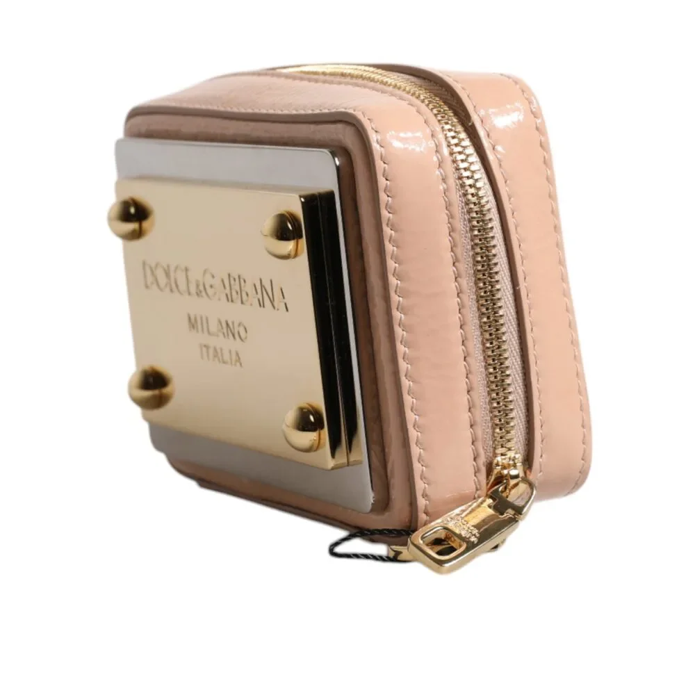 Dolce & Gabbana Nude Leather Logo Plaque Crossbody Bag - Picture 3 of 8